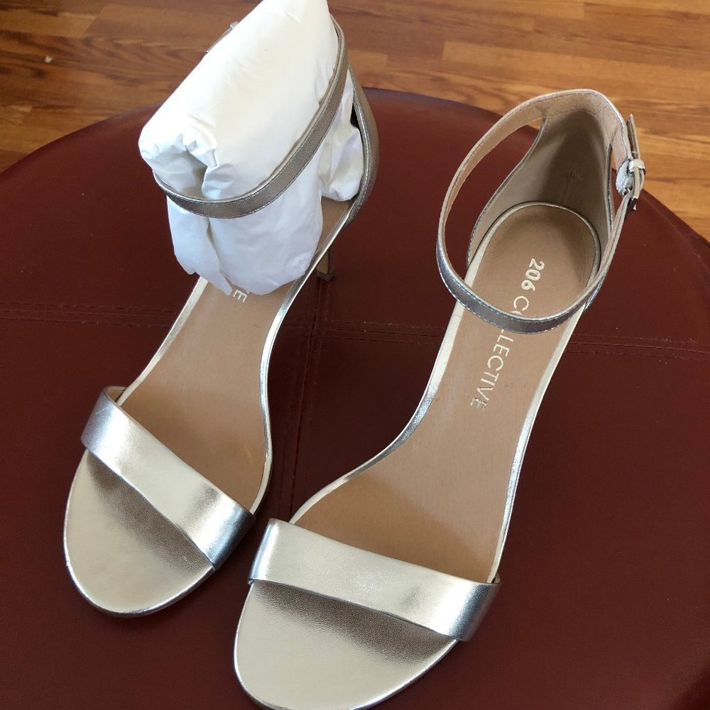 206 Collective Anamarie Silver Stiletto Heels